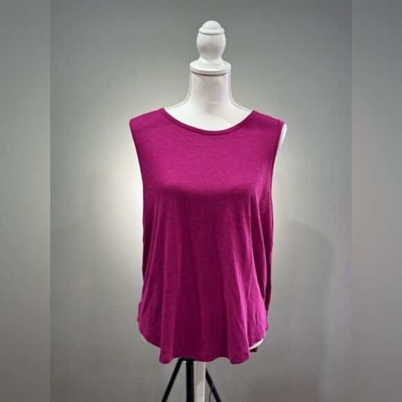 Pink Old Navy Tie-Neck Linen Blend Tank Top Size L EUC - Picture 1 of 5